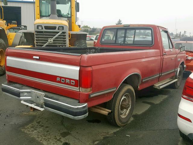 1FTHF25G8KPB15278 - 1989 FORD F250 RED photo 4