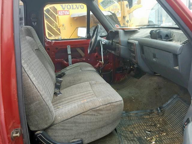 1FTHF25G8KPB15278 - 1989 FORD F250 RED photo 5