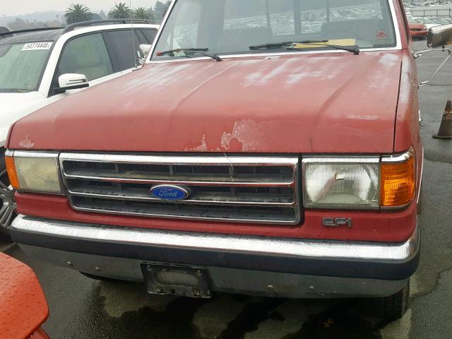 1FTHF25G8KPB15278 - 1989 FORD F250 RED photo 7