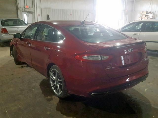 3FA6P0D99GR278216 - 2016 FORD FUSION TIT RED photo 3