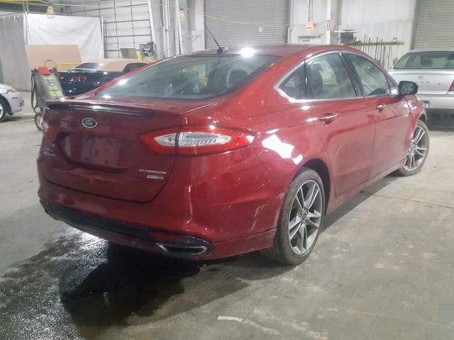 3FA6P0D99GR278216 - 2016 FORD FUSION TIT RED photo 4