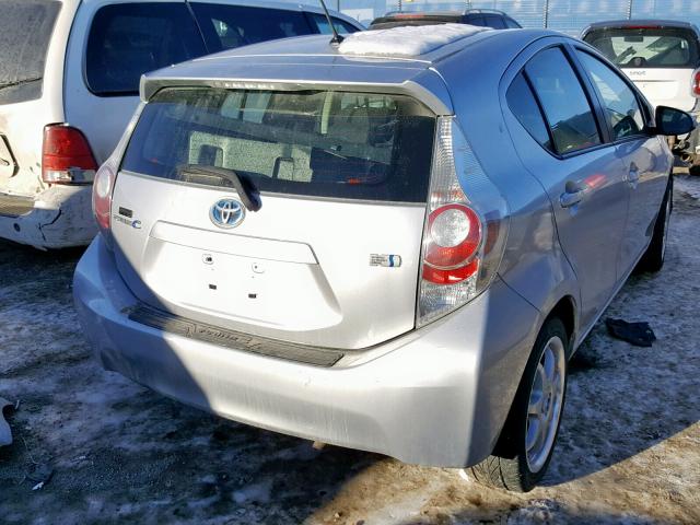 JTDKDTB36C1502189 - 2012 TOYOTA PRIUS C SILVER photo 4