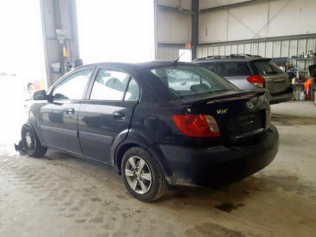 KNADE123X76241178 - 2007 KIA RIO BASE BLACK photo 3