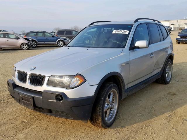 WBXPA73435WC48028 - 2005 BMW X3 2.5I SILVER photo 2