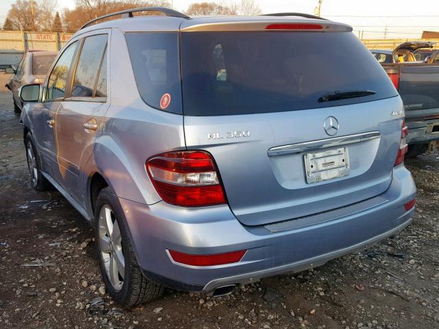 4JGBB86E39A442147 - 2009 MERCEDES-BENZ ML 350 BLUE photo 3