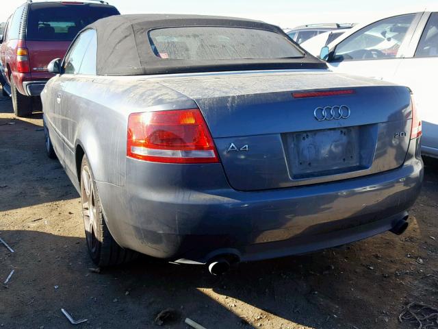 WAUAF48H87K025163 - 2007 AUDI A4 2.0T CA GRAY photo 3