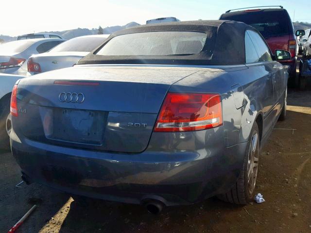 WAUAF48H87K025163 - 2007 AUDI A4 2.0T CA GRAY photo 4