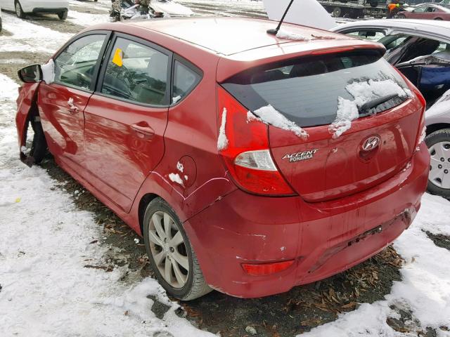 KMHCU5AE0EU162408 - 2014 HYUNDAI ACCENT GLS RED photo 3