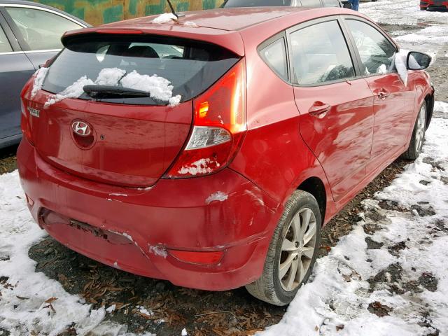 KMHCU5AE0EU162408 - 2014 HYUNDAI ACCENT GLS RED photo 4