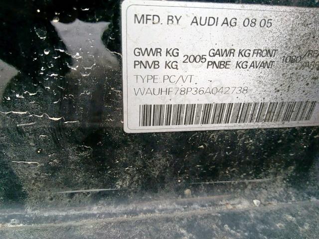 WAUHF78P36A042738 - 2006 AUDI A3 2 BLACK photo 9