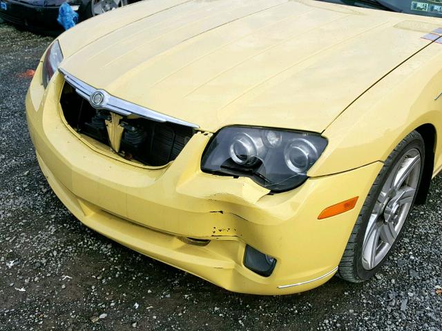 1C3AN65L45X060085 - 2005 CHRYSLER CROSSFIRE YELLOW photo 9