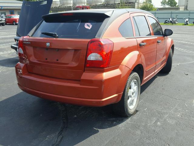 1B3HB28B87D282424 - 2007 DODGE CALIBER ORANGE photo 4