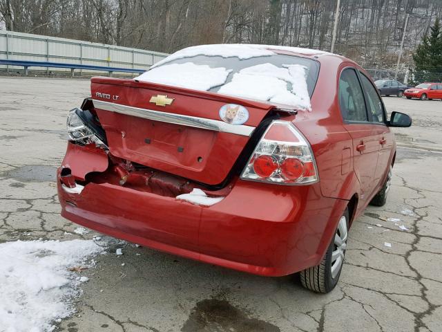 KL1TD5DE1AB125235 - 2010 CHEVROLET AVEO LS RED photo 4