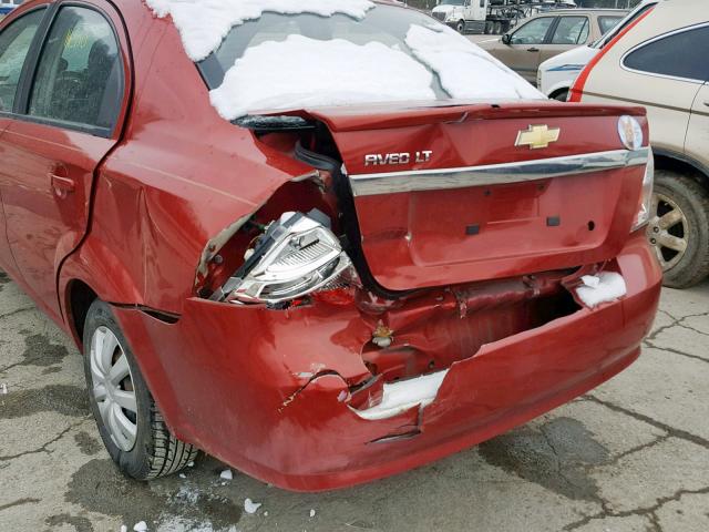 KL1TD5DE1AB125235 - 2010 CHEVROLET AVEO LS RED photo 9