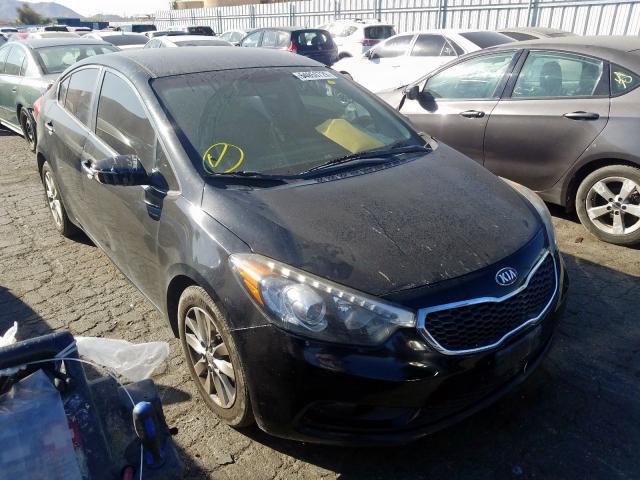 KNAFX4A85E5109255 - 2014 KIA FORTE EX BLACK photo 1