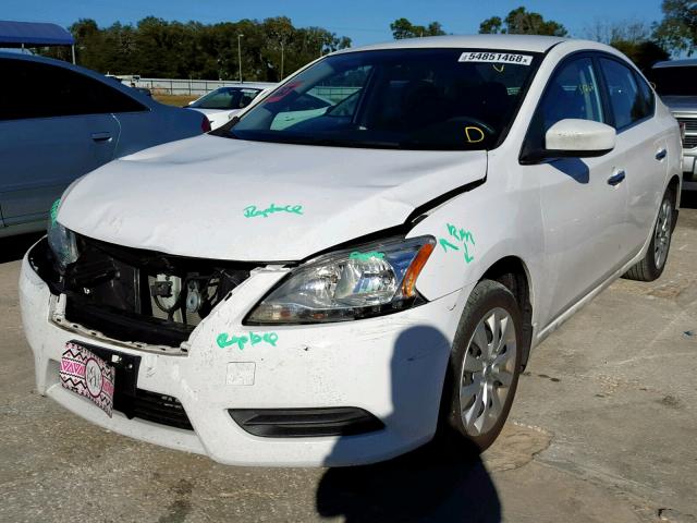 3N1AB7AP2FL696491 - 2015 NISSAN SENTRA S WHITE photo 2