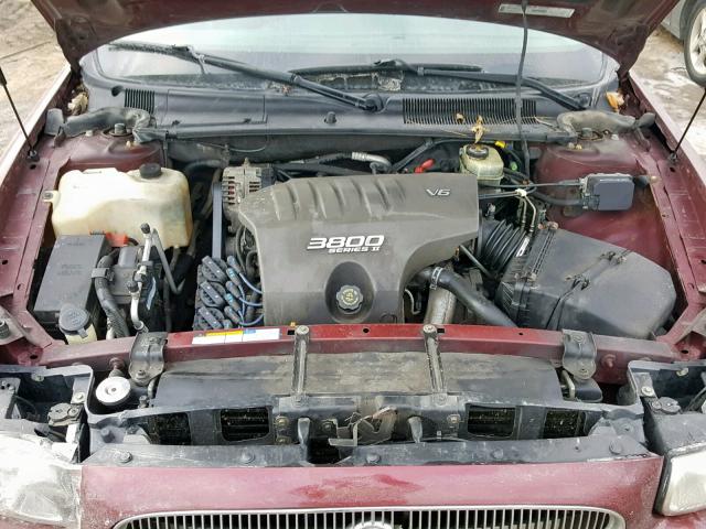 1G4HP54K5YU322267 - 2000 BUICK LESABRE CU MAROON photo 7