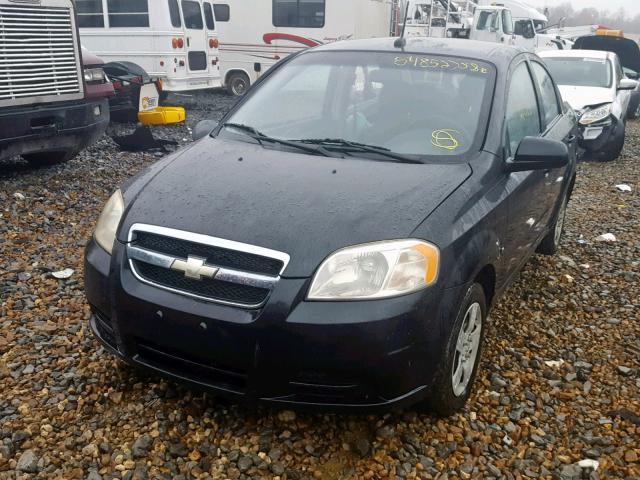 KL1TD56E99B636555 - 2009 CHEVROLET AVEO LS BLACK photo 2