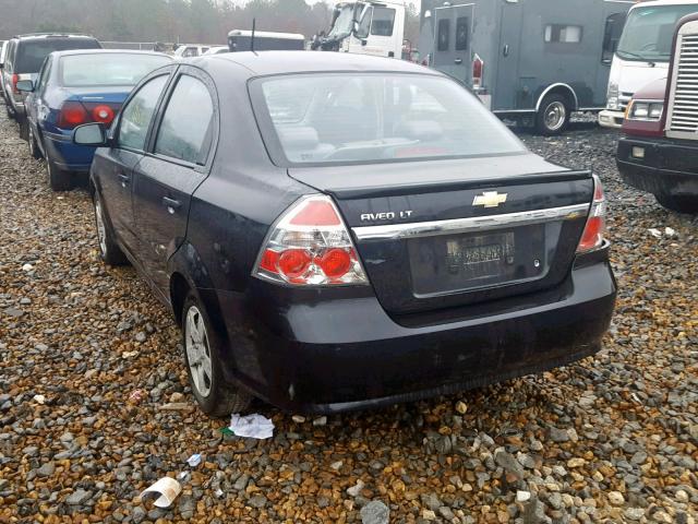 KL1TD56E99B636555 - 2009 CHEVROLET AVEO LS BLACK photo 3