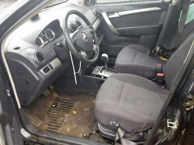 KL1TD56E99B636555 - 2009 CHEVROLET AVEO LS BLACK photo 5