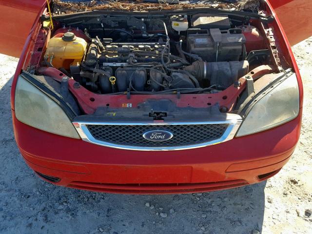 1FAFP34N97W296811 - 2007 FORD FOCUS ZX4 RED photo 7