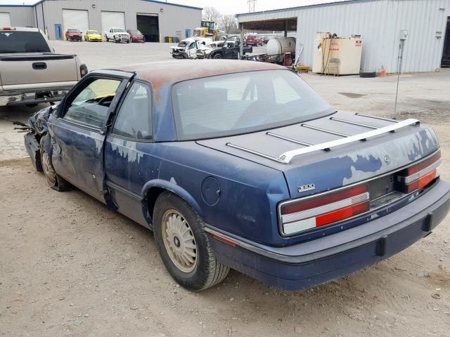 2G4WB14L6P1496401 - 1993 BUICK REGAL CUST BLUE photo 3