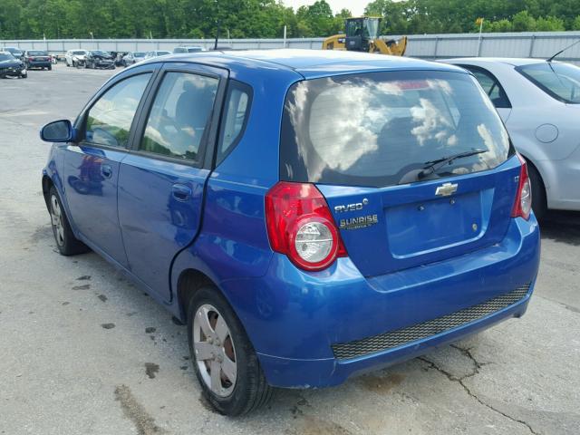 KL1TD66E99B304556 - 2009 CHEVROLET AVEO LS BLUE photo 3