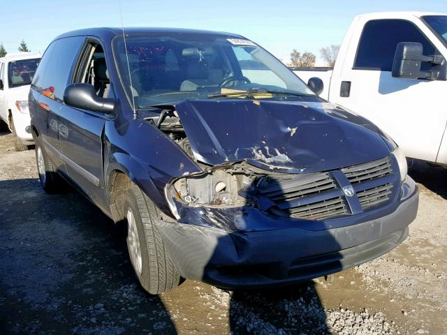 1D4GP25R47B101637 - 2007 DODGE CARAVAN SE BLUE photo 1