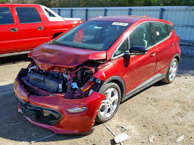 1G1FW6S07H4189221 - 2017 CHEVROLET BOLT EV LT BURGUNDY photo 2