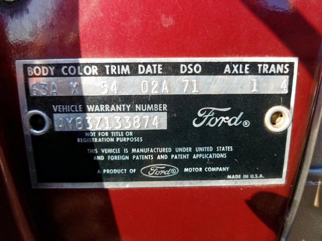 4Y83Z133874 - 1964 FORD T-BIRD MAROON photo 10