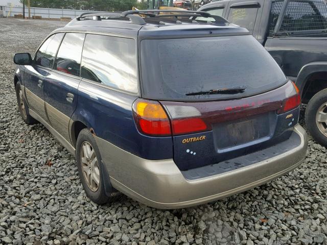 4S3BH675037602012 - 2003 SUBARU LEGACY OUT BLUE photo 3