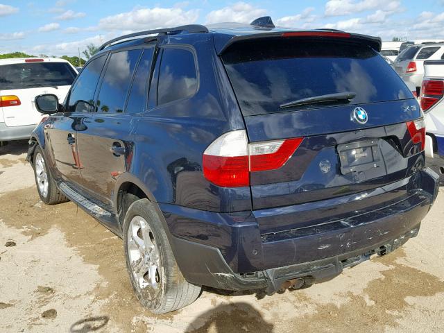 WBXPC9C4XAWK16237 - 2010 BMW X3 XDRIVE3 BLUE photo 3