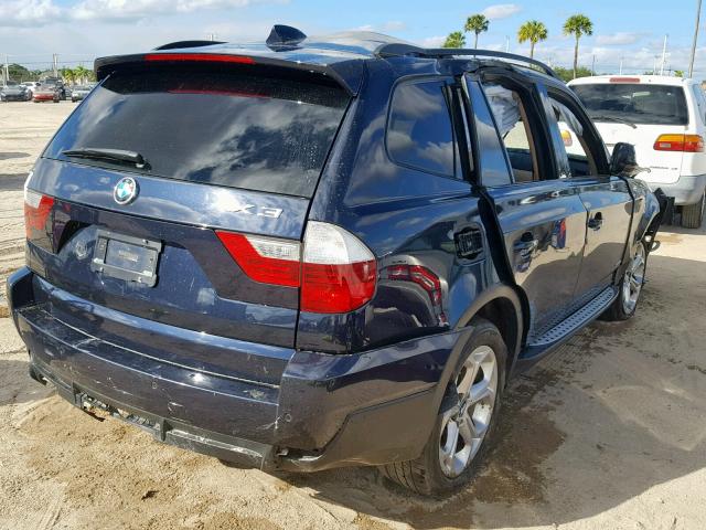 WBXPC9C4XAWK16237 - 2010 BMW X3 XDRIVE3 BLUE photo 4