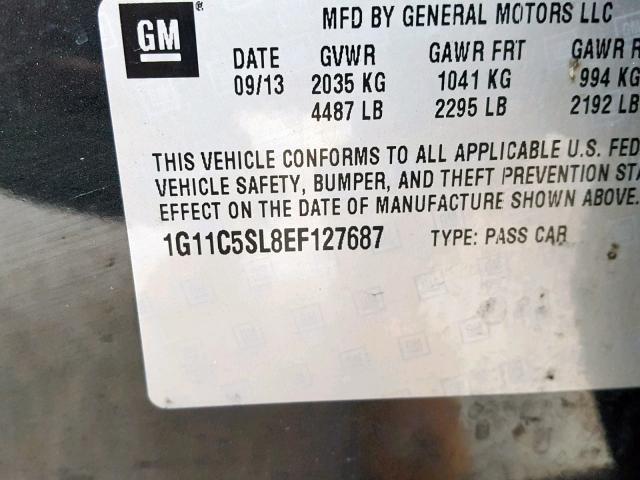 1G11C5SL8EF127687 - 2014 CHEVROLET MALIBU 1LT 灰色 照片 10