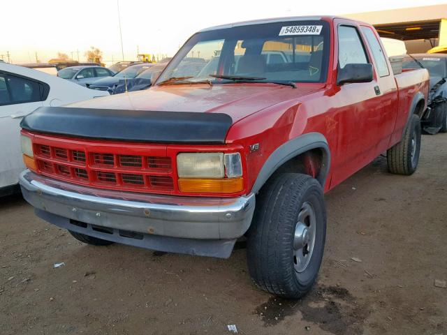 1B7GG23X0SW948719 - 1995 DODGE DAKOTA RED photo 2