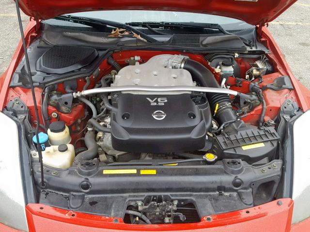 JN1AZ34DX4T166218 - 2004 NISSAN 350Z COUPE RED photo 7