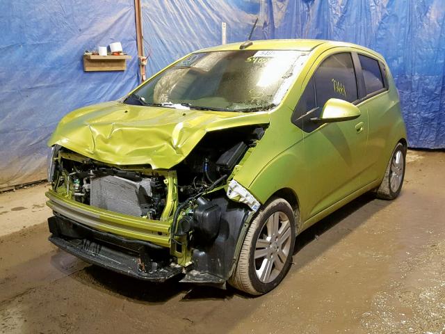 KL8CD6S98DC500291 - 2013 CHEVROLET SPARK 1LT GREEN photo 2