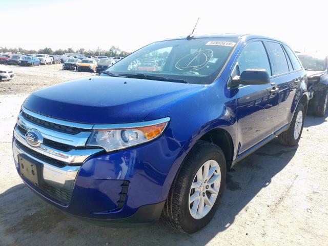 2FMDK3GC3EBA34870 - 2014 FORD EDGE SE BLUE photo 2