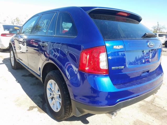 2FMDK3GC3EBA34870 - 2014 FORD EDGE SE BLUE photo 3