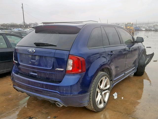 2FMDK3AK2BBA70111 - 2011 FORD EDGE SPORT BLUE photo 4