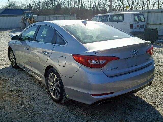 5NPE34AF4FH070376 - 2015 HYUNDAI SONATA SPO SILVER photo 3