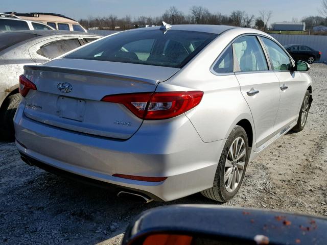 5NPE34AF4FH070376 - 2015 HYUNDAI SONATA SPO SILVER photo 4