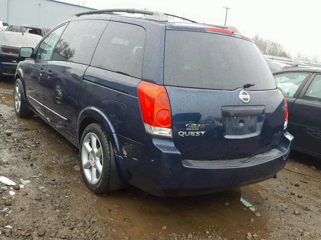 5N1BV28U96N102885 - 2006 NISSAN QUEST S BLUE photo 3