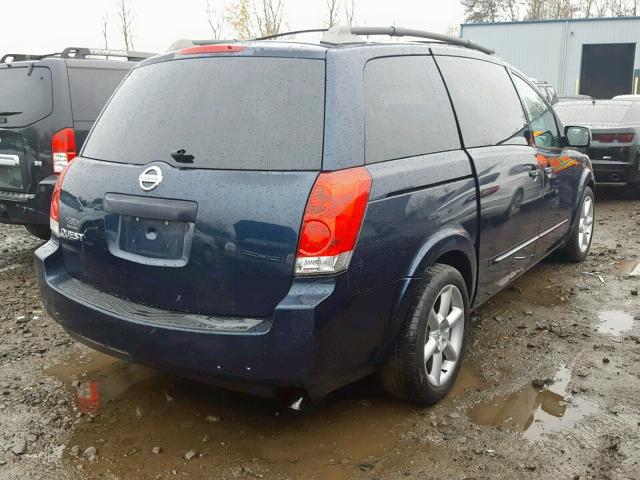 5N1BV28U96N102885 - 2006 NISSAN QUEST S BLUE photo 4