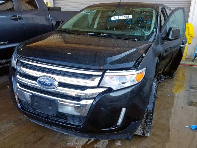 2FMDK3JC1BBA04299 - 2011 FORD EDGE SEL BLACK photo 2