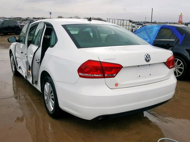 1VWAS7A32EC115069 - 2014 VOLKSWAGEN PASSAT S WHITE photo 3