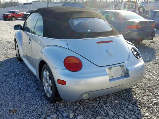 3VWCK21YX3M303812 - 2003 VOLKSWAGEN NEW BEETLE SILVER photo 3