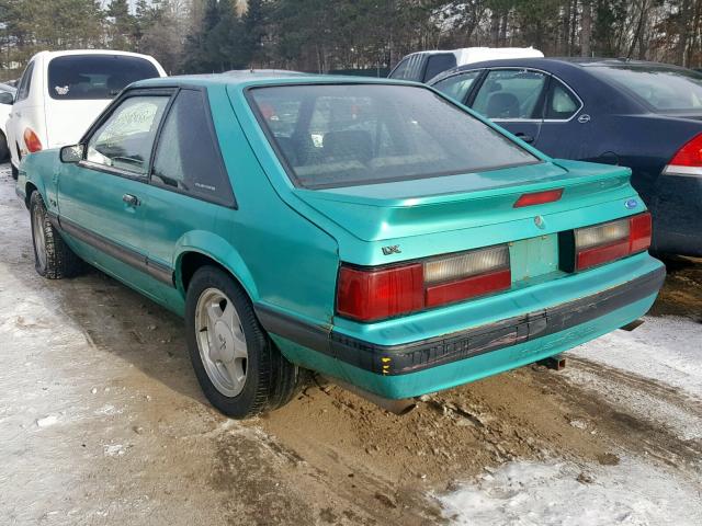 1FACP41E4MF199430 - 1991 FORD MUSTANG LX GREEN photo 3