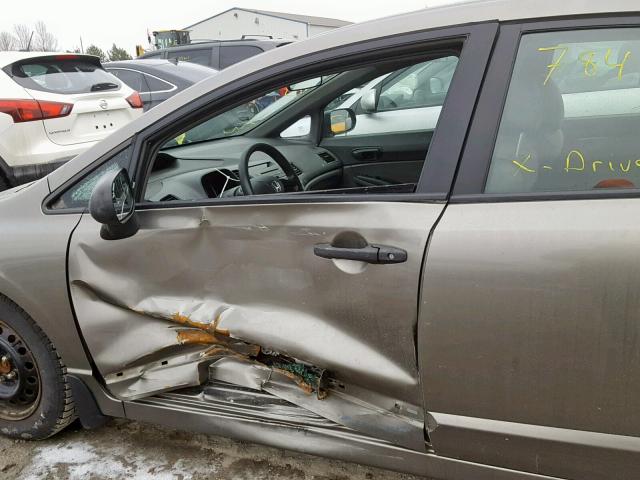 2HGFA16327H037489 - 2007 HONDA CIVIC DX GRAY photo 9