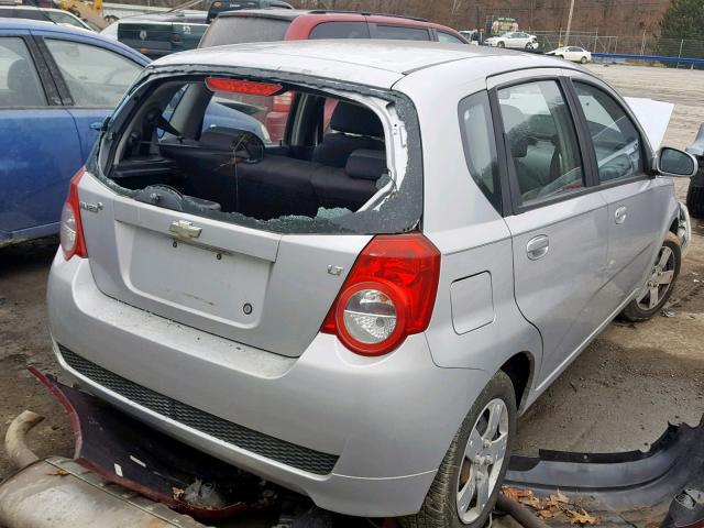 KL1TD6DE4AB050603 - 2010 CHEVROLET AVEO LS SILVER photo 4